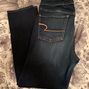 DARK WASH AE SKINNY JEANS